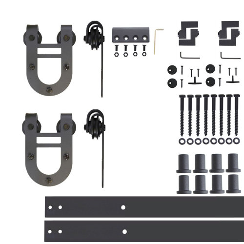 Homacer Diamond Standard Double Barn Door Hardware Kit Wayfair Canada